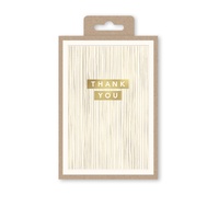 Notecards Box of 10 - Gold Stripe Thank You