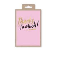 Notecards Box of 10 - Thank You on Pink