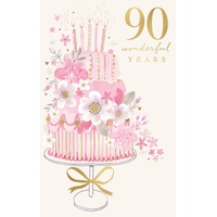 Card - Happy 90th Birthday Cake