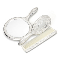 Silver Plated Child Brush, Comb and Mirror Set