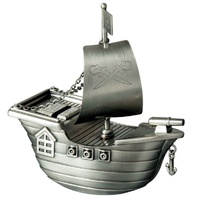 Money Box - Pirate Ship Pewter