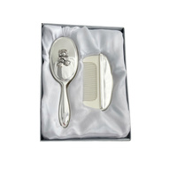 Silver Plated Bear Brush and Comb