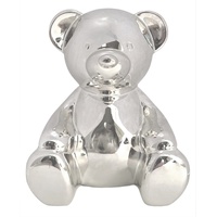 Money Bank Silver Finish Bear
