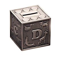 Money Box - ABC Cube Pewter