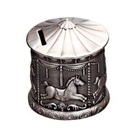 Money Bank Pewter Finish Merry Go Round
