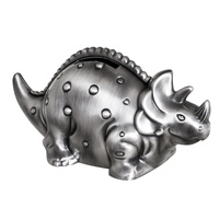Money Bank Pewter Finish Triceratops