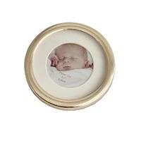 Gold Round  Frame (holds 3 x 3 photo)