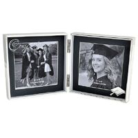 Silver Plated Double Photo Frame - Graduation