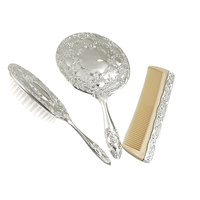 Silver Plated Brush, Comb & Mirror Set