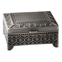 Jewellery Pewter Box w/Leaf Pattern