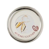 40 Years Together Gold Round Frame (holds 3 x 3 photo)