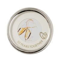 50 Years Together Gold Round Frame (holds 3 x 3 photo)