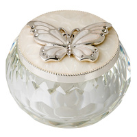 Epoxy & Glass Trinket Box w/ Butterfly
