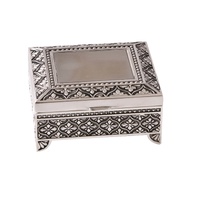 Jewellery Silver Plated Box w/Leaf Pattern