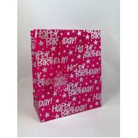 Gift Bag - Small Pink Foil Happy Birthday