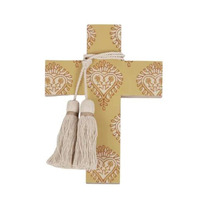 Amado Wood & Enamel Cross w/Tassel