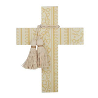 Vides Wood & Enamel Cross w/Tassel