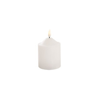 Wax LED True flame Flickering Pillar Candle White (7.5X10cmH) Batteries NOT Included