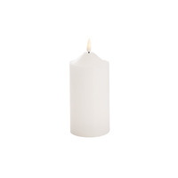 Wax LED True flame Flickering Pillar Candle White (7.5X15cmH) Batteries NOT Included