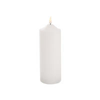 Wax LED Trueflame Flickering Pillar Candle White (7.5DX20cmH) Batteries NOT Included