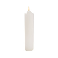 Wax LED True flame Flickering Pillar Candle White (5X23cmH) Batteries NOT Included