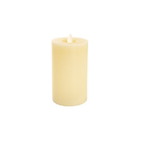 Wax LED True flame Flickering Pillar Candle Ivory (7.5X13.5cmH) Batteries NOT Included
