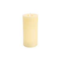 Wax LED True flame Flickering Pillar Candle Ivory (5X16cmH) Batteries NOT Included
