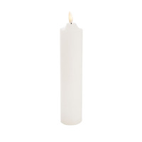 Wax LED Trueflame Flickering Pillar Candle White (7.5DX25cmH) Batteries NOT Included