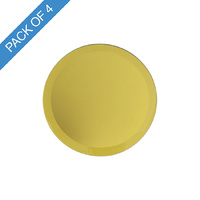 Candle Gold Mirror Plate w/Bevelled edge 10cm