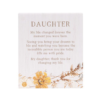 Rustic Meadow Daughter Verse Plaque