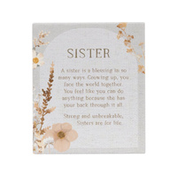 Rustic Meadow Sister Verse Plaque