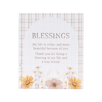 Rustic Meadow Blessings Verse Plaque
