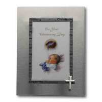 Christening Photo Frame with Four Symbols