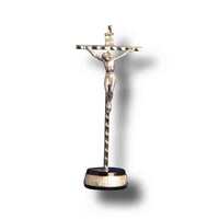 Standing Metal Crucifix Silver - 140 x 55mm