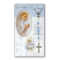 Communion Card Boy With Rosary Bead