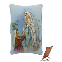 Plastic Plaque- Our Lady of Lourdes (110x70mm)