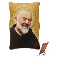 Plastic Plaque- Padre Pio (110x70mm)