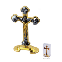 Gemstone Cross Hematite Standing - 85 x 45mm