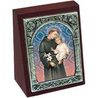 Wood Plaque - St Anthony (65x50mm)