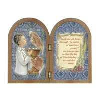 Plaque Plastic Folding Gold Foil Communion Boy-(90x120mm)