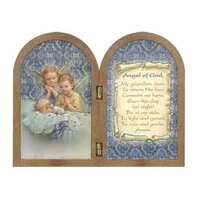 Plaque Plastic Wood Look - Guardian Angels