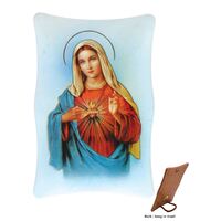 Plastic Plaque - Sacred Heart Mary (110x70mm)