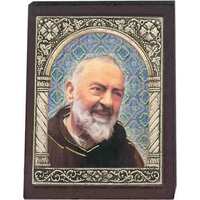 Wood Plaque - Padre Pio (65x50mm)