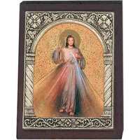 Wood Plaque - Divine Mercy (65x50mm)