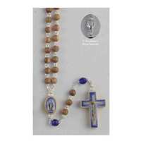 Rosary Necklace Olive Wood Miraculous - 6mm Beads