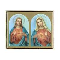 Gold Frame Sacred Heart Jesus/Sacred Heart Mary