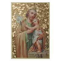 Wood Plaque Gold - St Joseph (105x155mm)