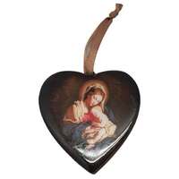 Wooden Christmas Heart - Mother and Child