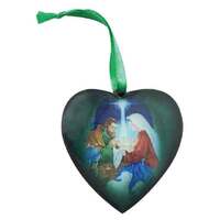 Wooden Christmas Heart - Nativity