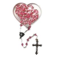 Heart Shaped Rosary - Pink
